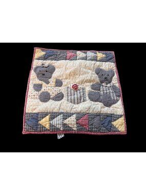 Patch Magic Quilted Bear Geometric Patchwork Folk Art pillow cover country read